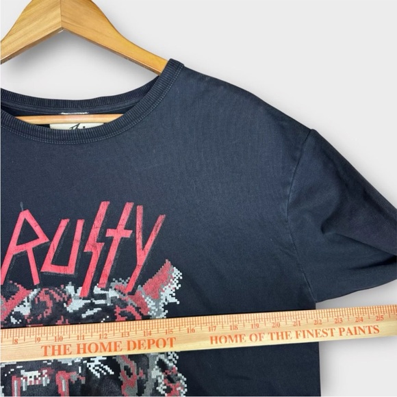 Vintage Rusty Sweatshirt Women’s M UK 10 Black Heavyweight Pixel Tiger San Diego - Picture 9 of 10